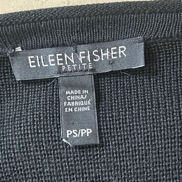 Black Zip Cardigan Eileen Fisher - Picture 5 of 6